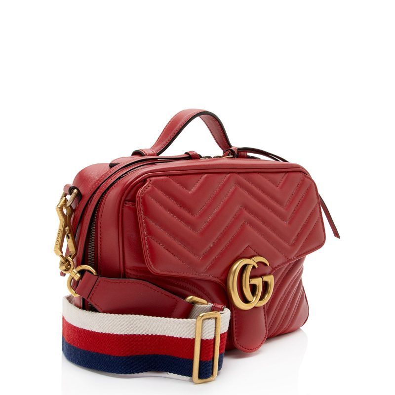Gucci Matelasse Leather GG Marmont Zip Around Top Handle (SHF-IX8hjL) - Barde - Image 2