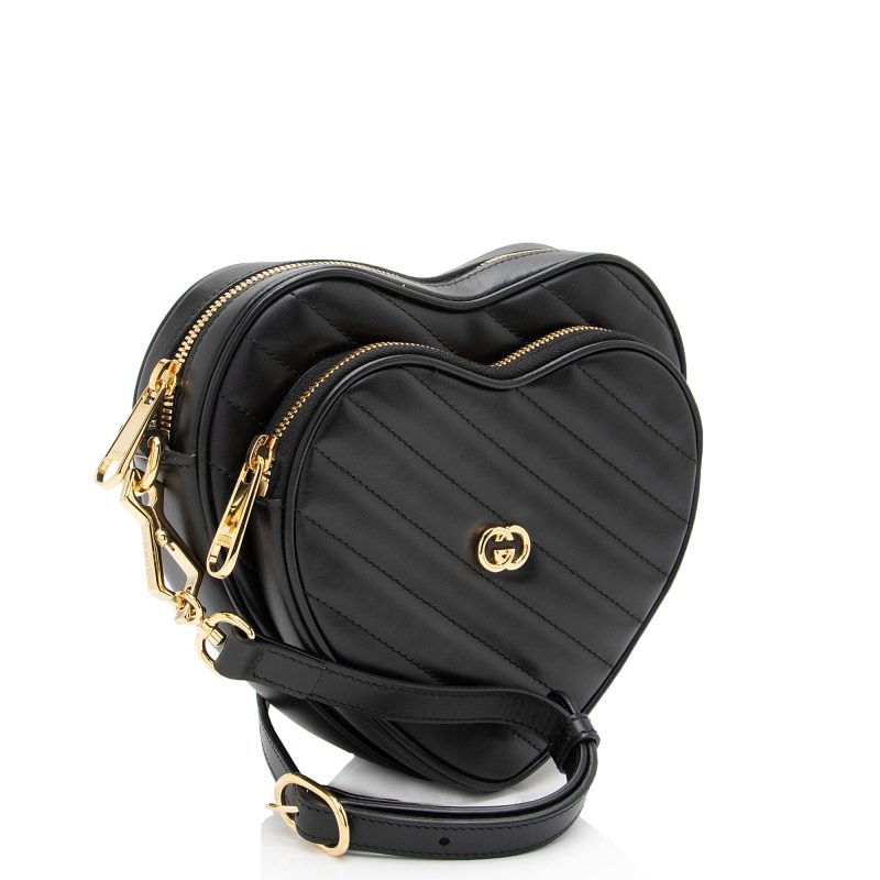 Gucci Matelasse Leather Interlocking G Heart Mini Shoulder Bag (SHF-j5rydx) - Barde - Image 2