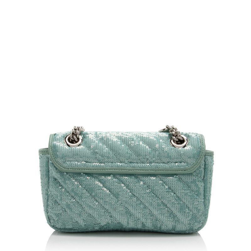 Gucci Matelasse Sequin GG Marmont Mini Flap Bag (SHF-09pAUc) - Barde - Image 3
