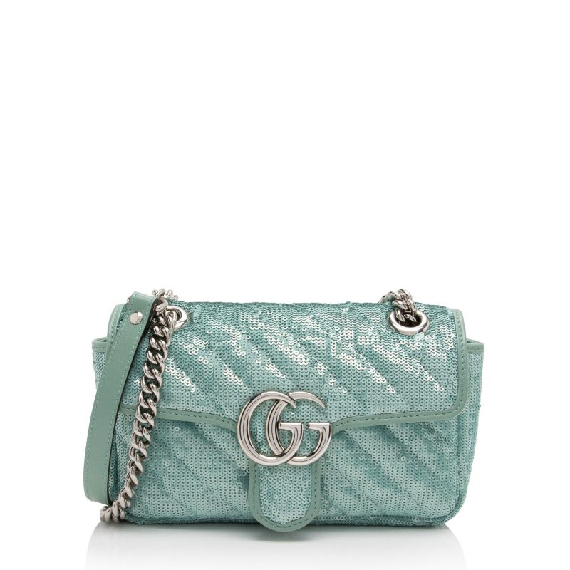 Gucci Matelasse Sequin GG Marmont Mini Flap Bag (SHF-09pAUc) - Barde