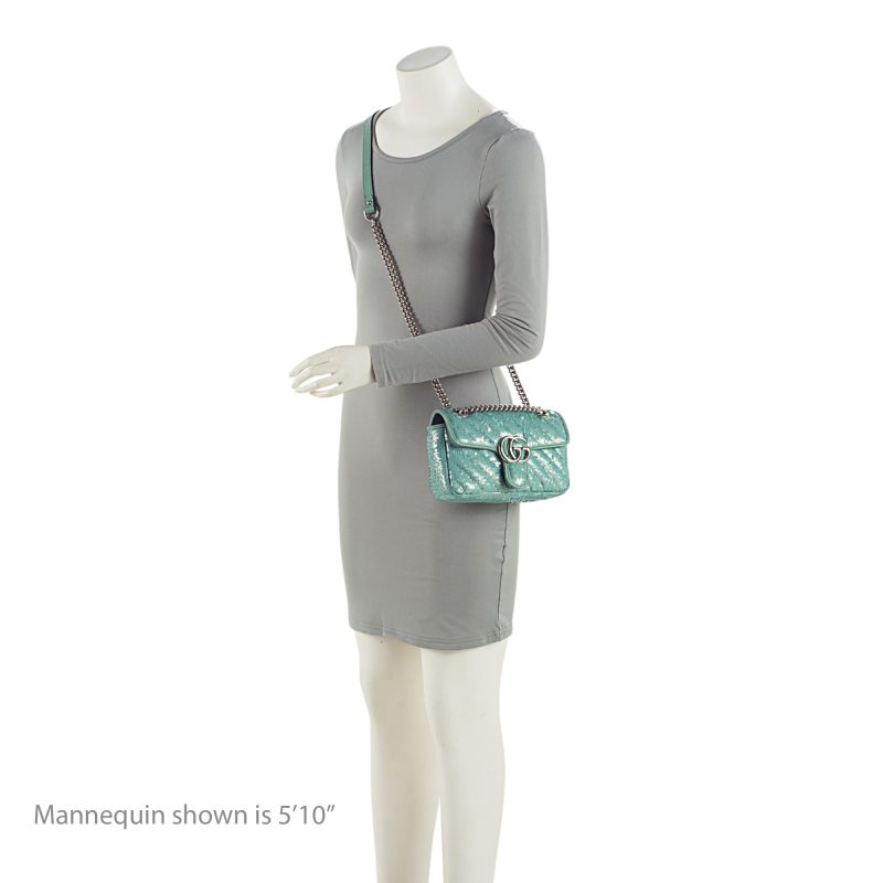 Gucci Matelasse Sequin GG Marmont Mini Flap Bag (SHF-09pAUc) - Barde - Image 5