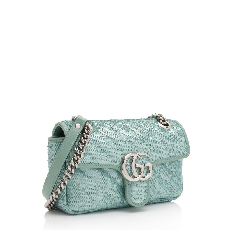 Gucci Matelasse Sequin GG Marmont Mini Flap Bag (SHF-09pAUc) - Barde - Image 2