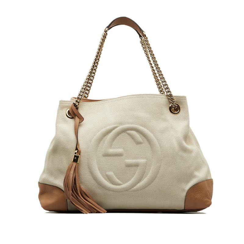 Gucci Medium Canvas Soho Chain Tote (SHG-MTThDG) - Barde