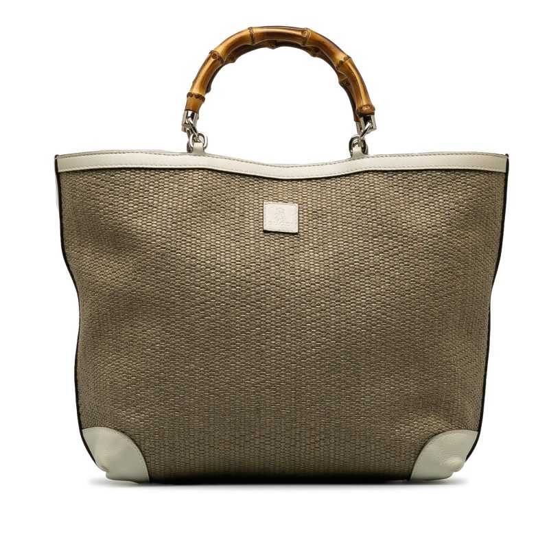 Gucci Medium Raffia Bamboo Shopper Tote (SHG-lv32Tc) - Barde