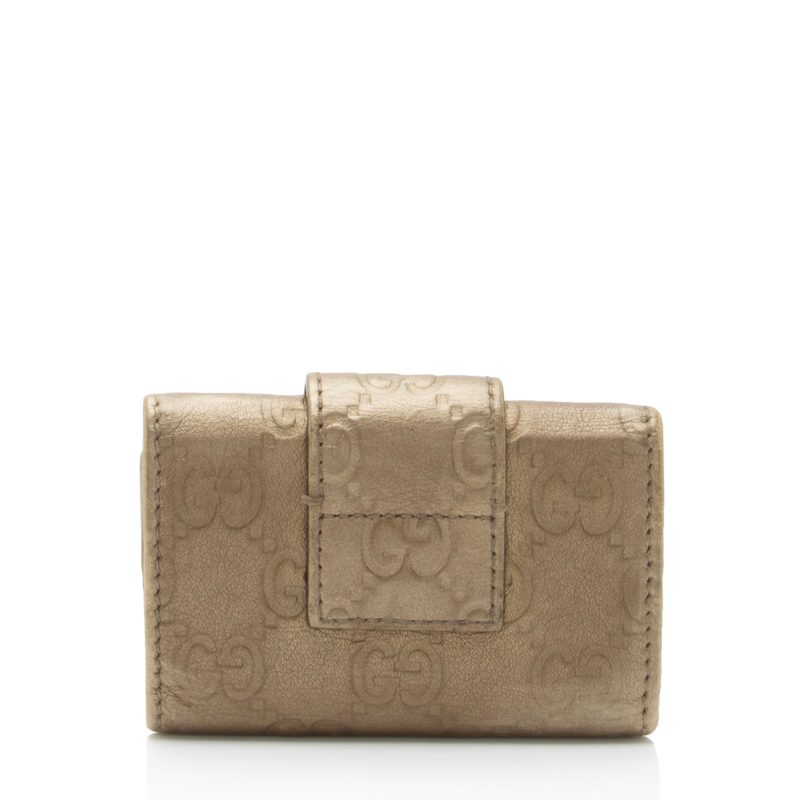 Gucci Metallic Guccissima Leather Heart Key Holder (SHF-JoqjaF) - Barde - Image 3