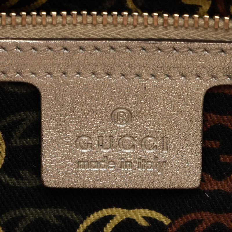 Gucci Metallic Leather Britt Small Boston Bag (SHF-YWrQAR) - Barde - Image 8