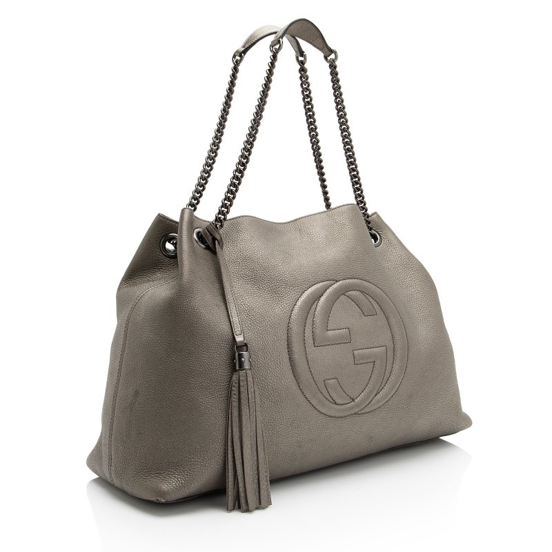 Gucci Metallic Leather Soho Large Shoulder Bag (SHF-Splnx2) - Barde - Image 2