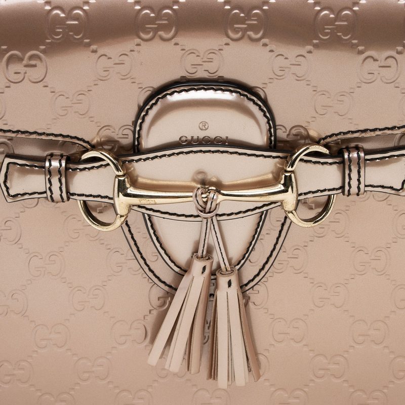 Gucci Metallic Patent Guccissima Leather Emily Large Shoulder Bag (SHF-v4gshd) - Barde - Image 10