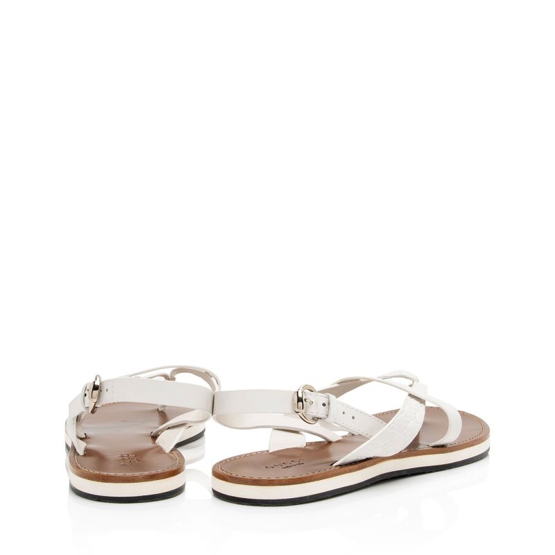 Gucci Microguccissima Leather Gladiator Sandals - Size 11 / 41 (SHF-eghKbe) - Barde - Image 3