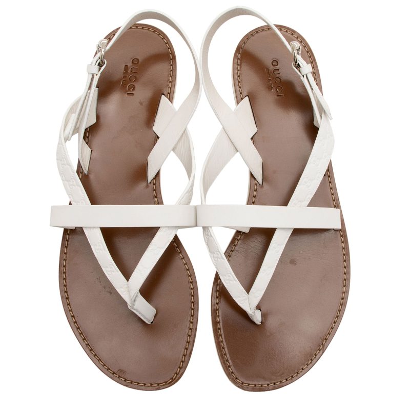 Gucci Microguccissima Leather Gladiator Sandals - Size 11 / 41 (SHF-eghKbe) - Barde - Image 5