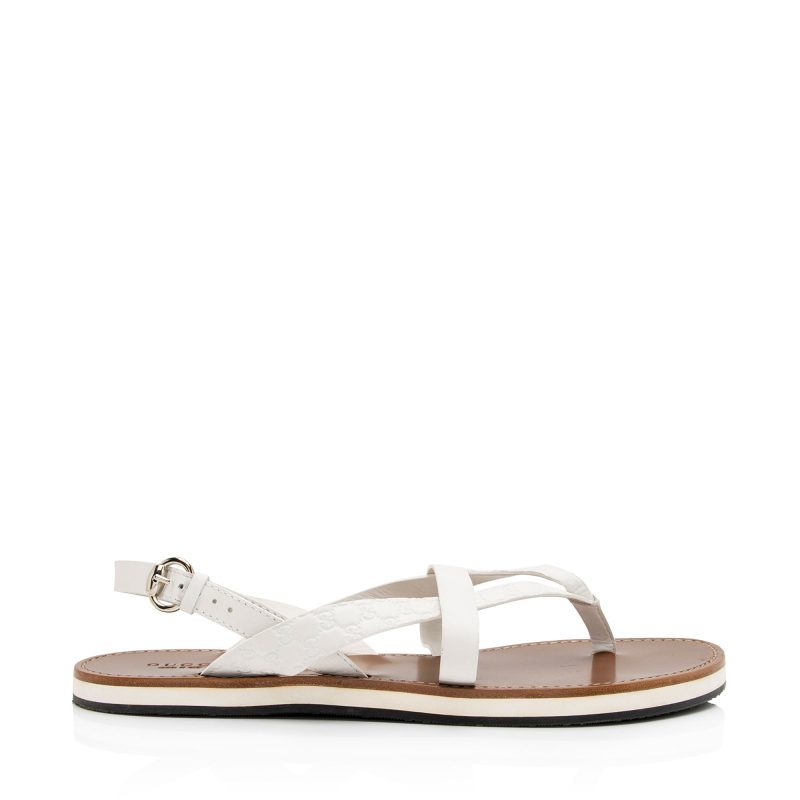 Gucci Microguccissima Leather Gladiator Sandals - Size 11 / 41 (SHF-eghKbe) - Barde