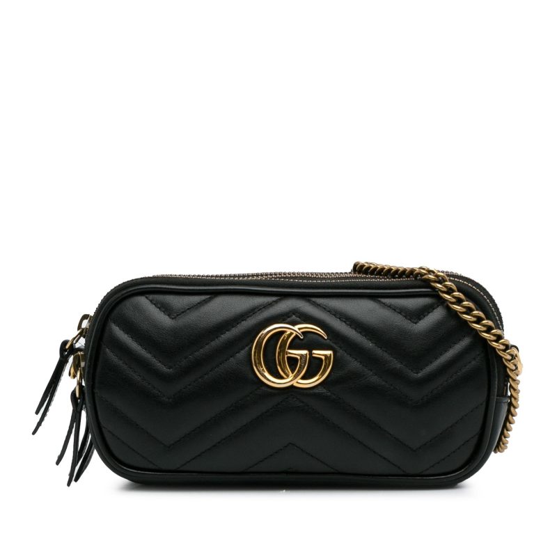 Gucci Mini GG Marmont Triple-Zip Crossbody Bag (SHG-dnjgun) - Barde