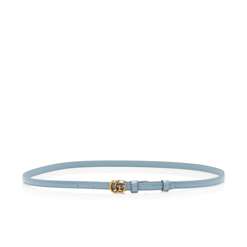 Gucci Patent Leather GG Marmont Slim Belt - Size 34 / 85 (SHF-vAUAM2) - Barde - Image 2