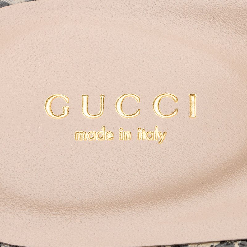 Gucci Python Embossed Leather Interlocking G Cut Out Slide Sandals - Size 7.5 / 37.5 (SHF-iUTWC2) - Barde - Image 6