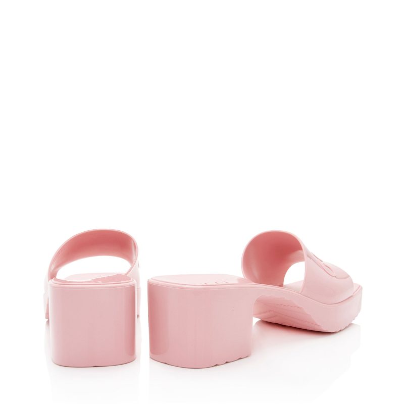 Gucci Rubber Slide Sandals - Size 8 / 38 (SHF-QqWmfI) - Barde - Image 3