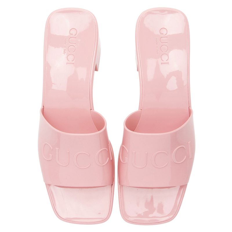 Gucci Rubber Slide Sandals - Size 8 / 38 (SHF-QqWmfI) - Barde - Image 5