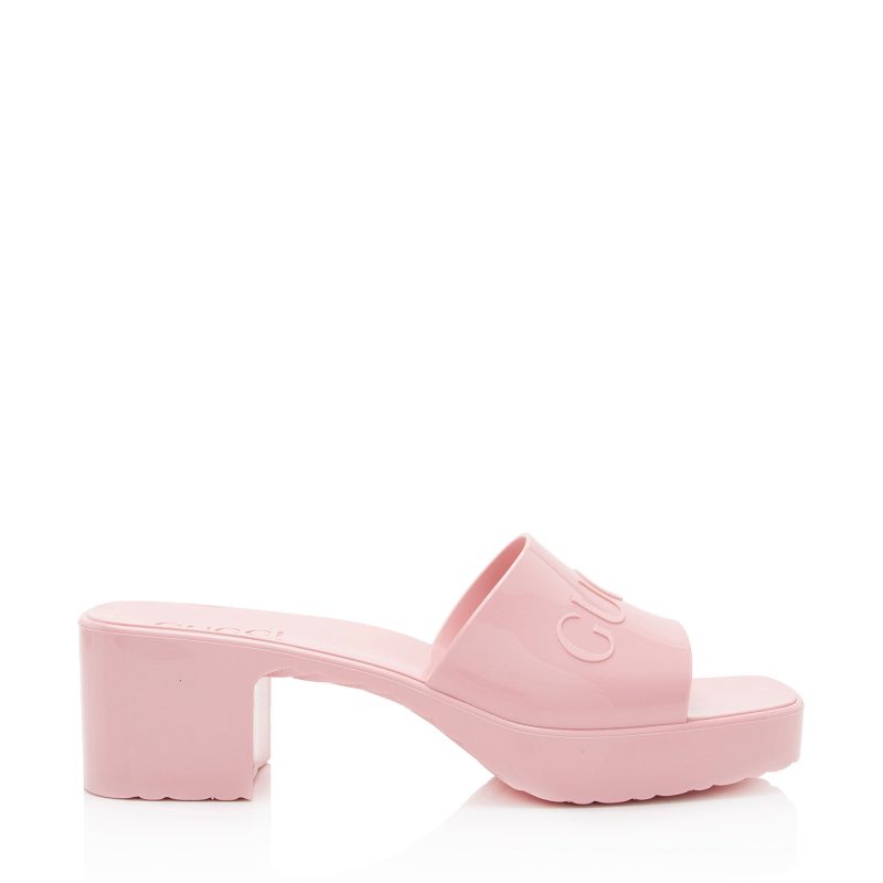 Gucci Rubber Slide Sandals - Size 8 / 38 (SHF-QqWmfI) - Barde