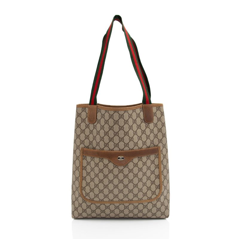 Gucci Vintage GG Plus Web Tote (SHF-2zXCOT) - Barde