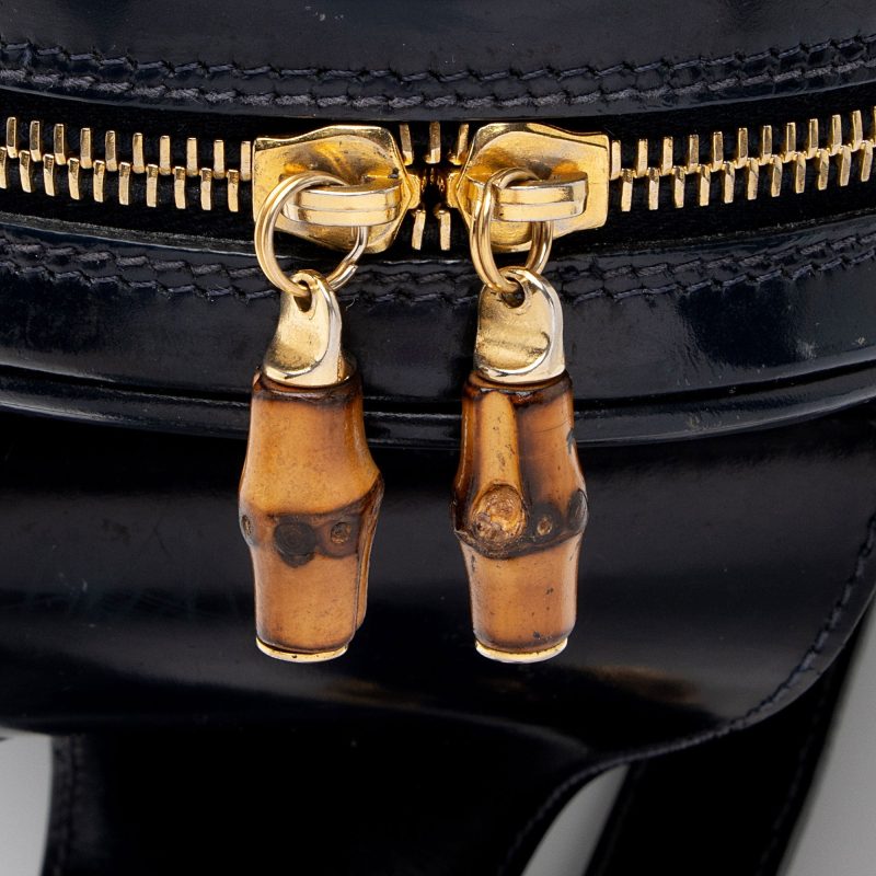 Gucci Vintage Patent Leather Bamboo Sling Backpack (SHF-dSK8BK) - Barde - Image 10