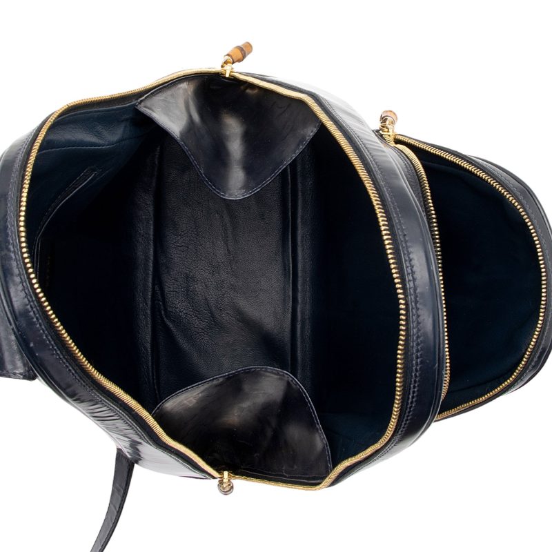Gucci Vintage Patent Leather Bamboo Sling Backpack (SHF-dSK8BK) - Barde - Image 7