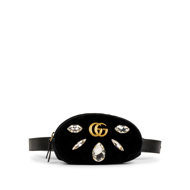 Gucci Marmont Embellished Bumbag - Black - Barde