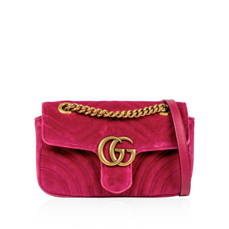 Gucci Mini Velvet Marmont - Fuschia - Barde