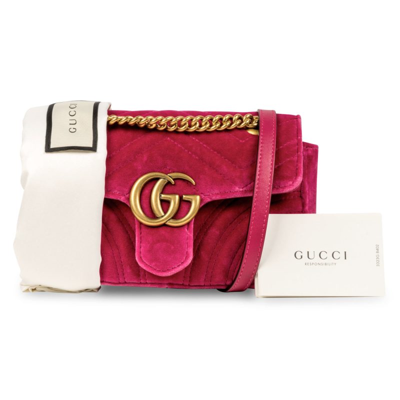 Gucci Mini Velvet Marmont - Fuschia - Barde - Image 9