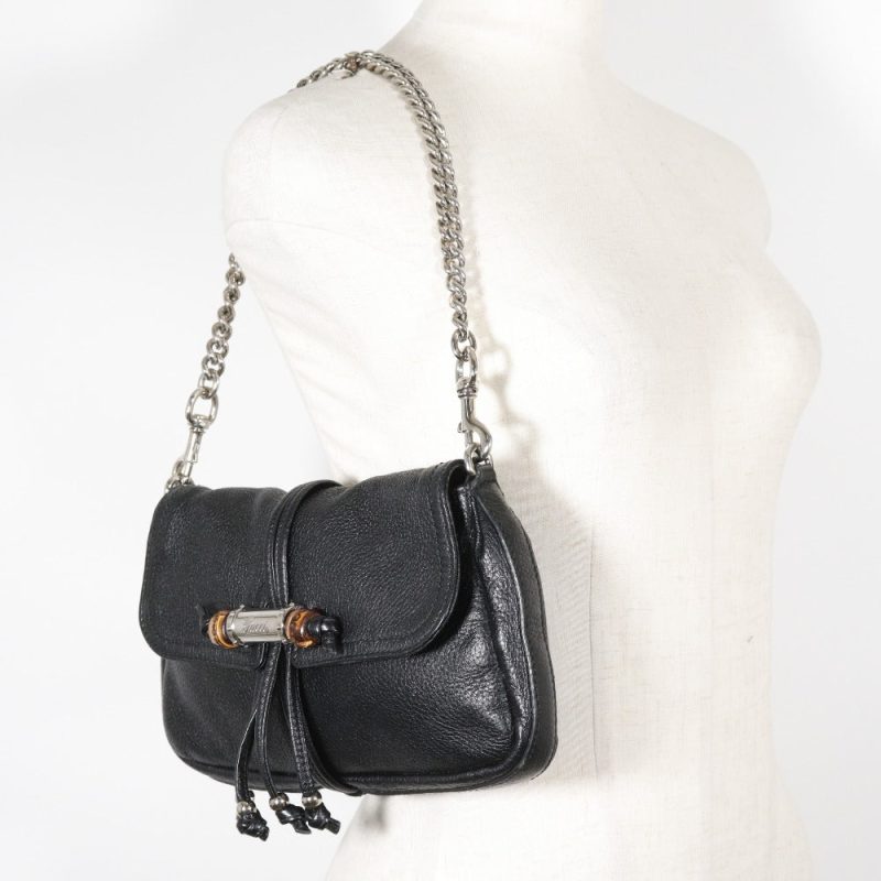 Gucci Bamboo Leather Shoulder Bag 235320 - Barde - Image 9