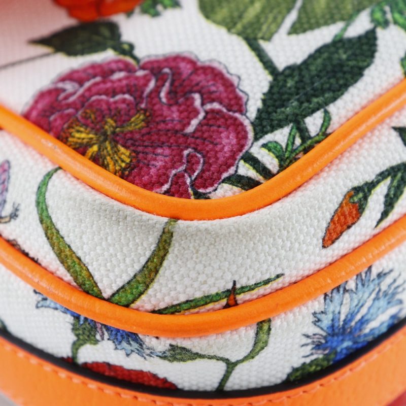 Gucci GG Flora Canvas Leather Shoulder Bag - Barde - Image 4
