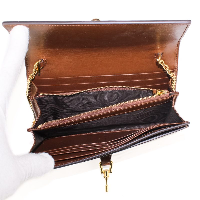 Gucci Jackie Chain Wallet in Beige and Ebony GG Supreme - Barde - Image 6