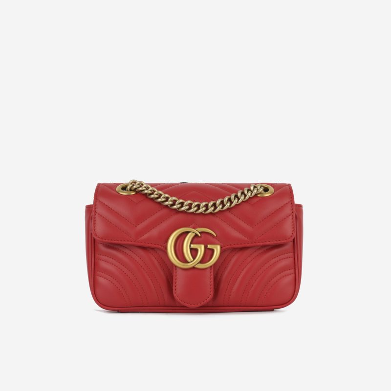 Gucci Mini Marmont - Red Calfskin - Barde