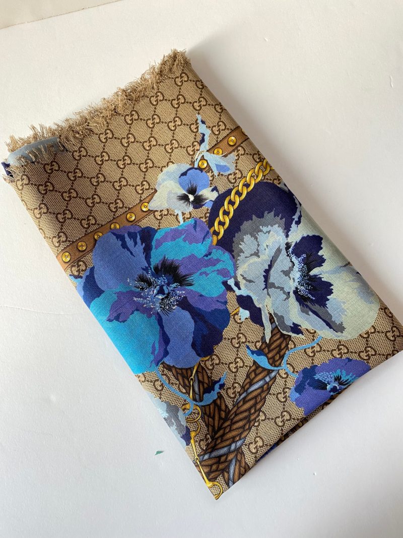 Gucci Bicolor GG Floral scarf - Barde - Image 2
