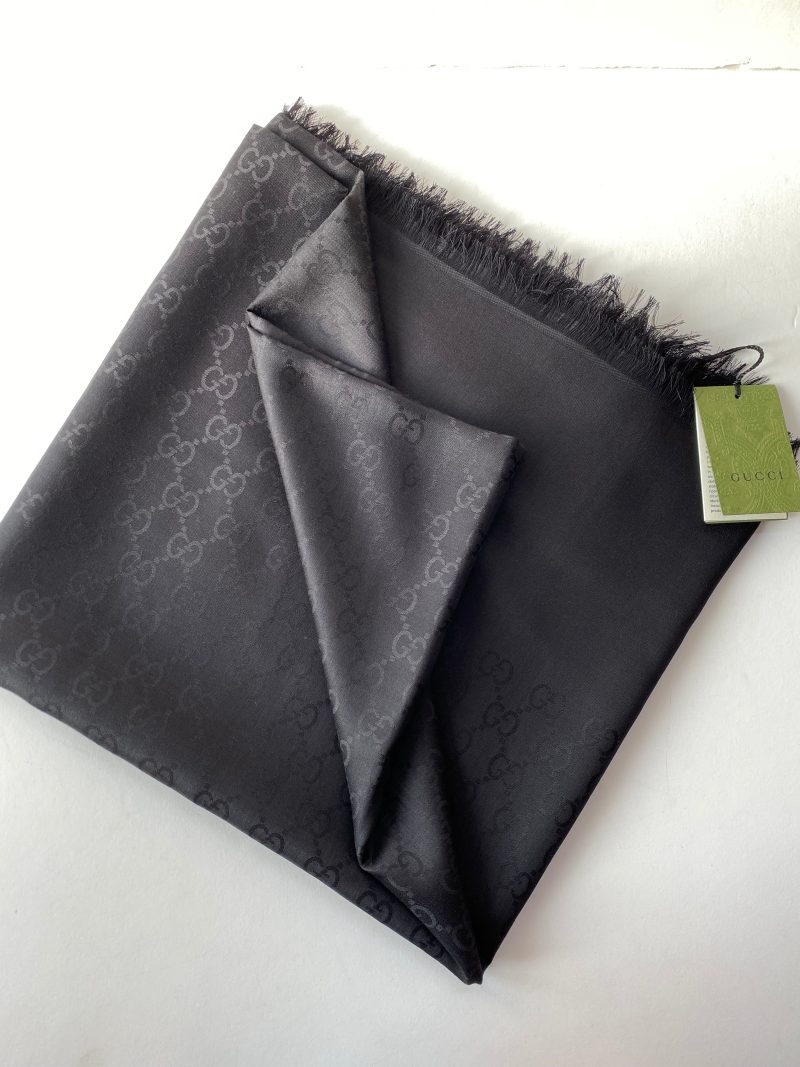 Gucci Black GG Scarf - Barde - Image 2
