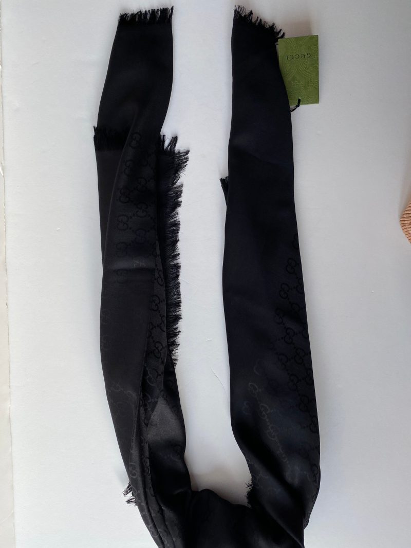 Gucci Black GG Scarf - Barde - Image 5
