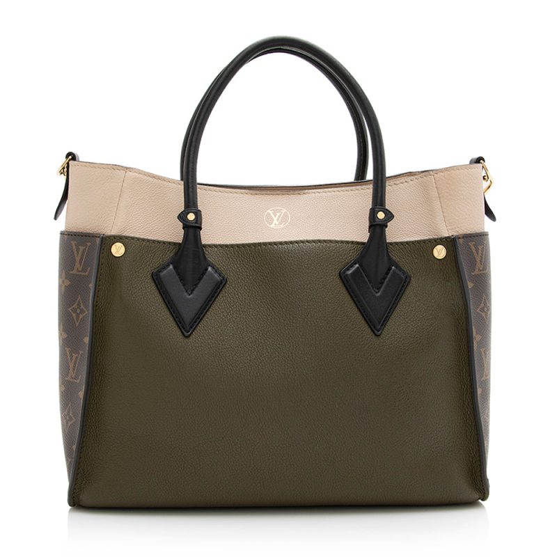 Louis Vuitton Calfskin Monogram Canvas On My Side MM Tote (SHF-21612) - Barde - Image 3