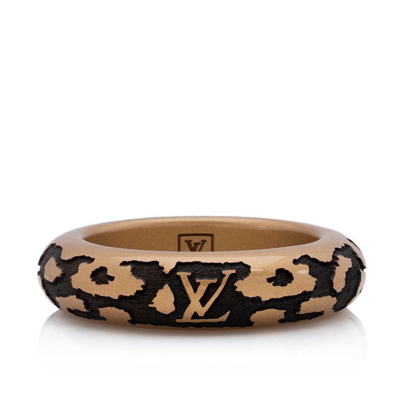 Louis Vuitton Lacquer Wood Leomonogram Bangle Bracelet (SHF-23030) - Barde