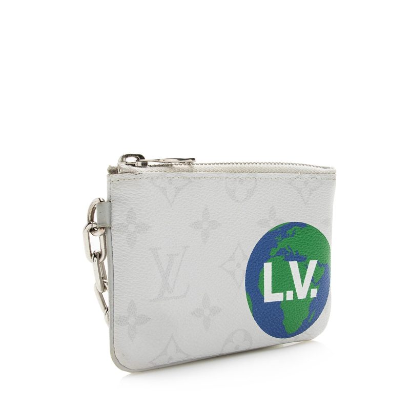 Louis Vuitton Limited Edition Monogram Chalk Canvas Logo Story PM Key Pouch (SHF-22616) - Barde - Image 2