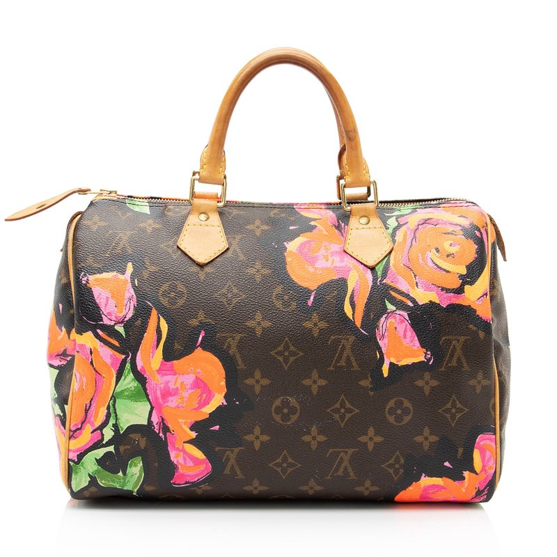 Louis Vuitton Limited Edition Monogram Canvas Roses Speedy 30 Satchel (SHF-22996) - Barde - Image 3