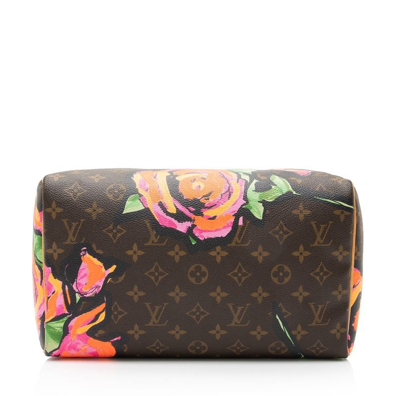 Louis Vuitton Limited Edition Monogram Canvas Roses Speedy 30 Satchel (SHF-22996) - Barde - Image 4