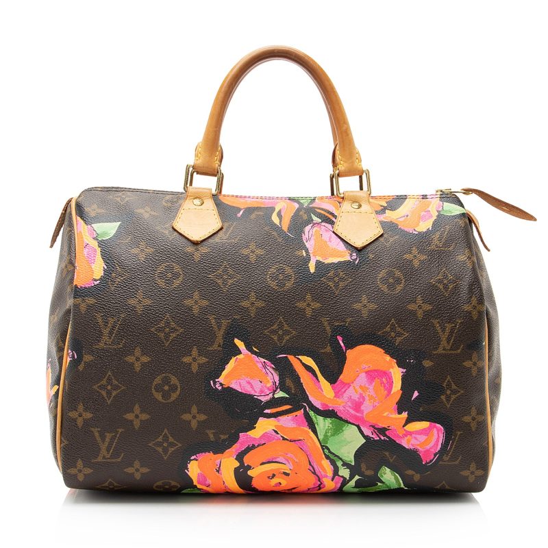 Louis Vuitton Limited Edition Monogram Canvas Roses Speedy 30 Satchel (SHF-22996) - Barde