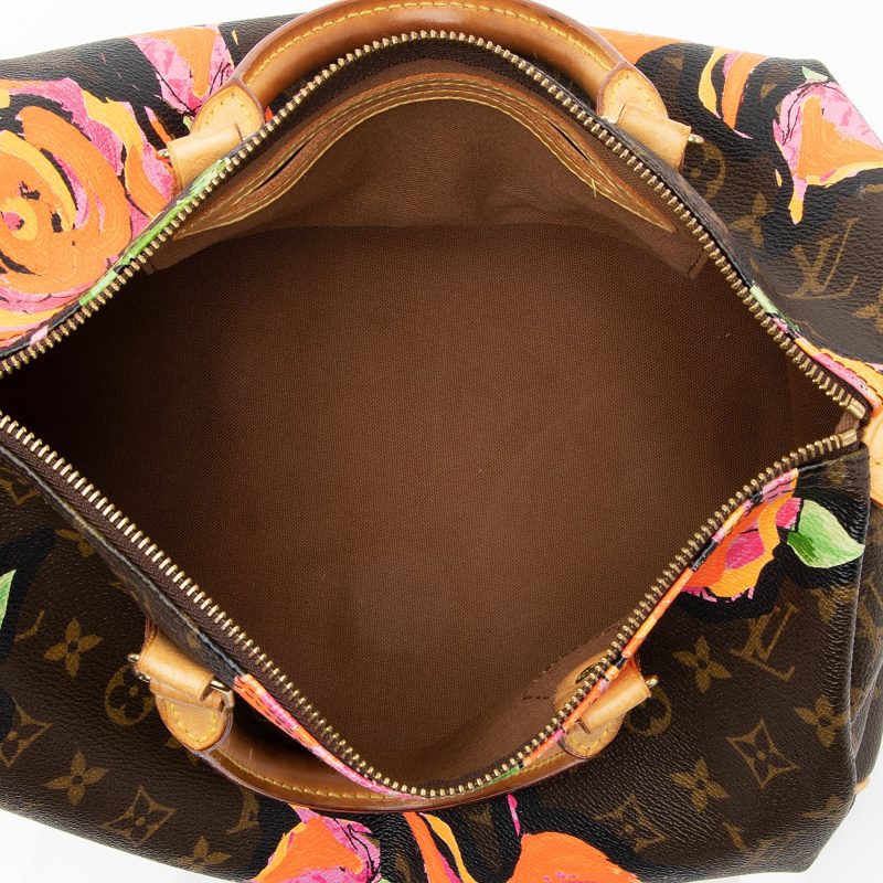 Louis Vuitton Limited Edition Monogram Canvas Roses Speedy 30 Satchel (SHF-22996) - Barde - Image 6
