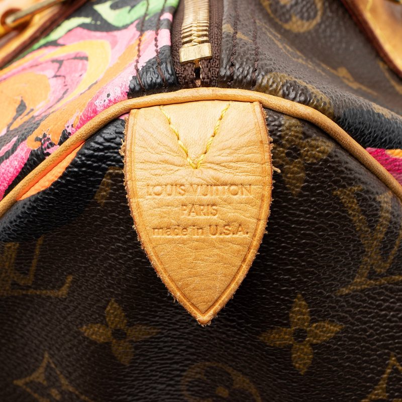 Louis Vuitton Limited Edition Monogram Canvas Roses Speedy 30 Satchel (SHF-22996) - Barde - Image 7