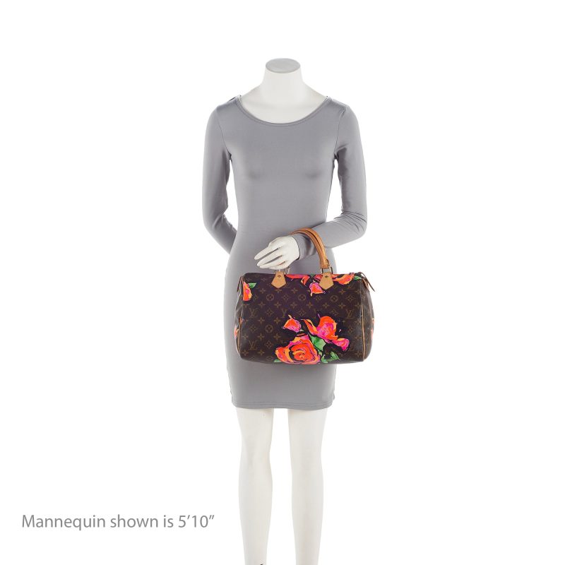 Louis Vuitton Limited Edition Monogram Canvas Roses Speedy 30 Satchel (SHF-22996) - Barde - Image 5