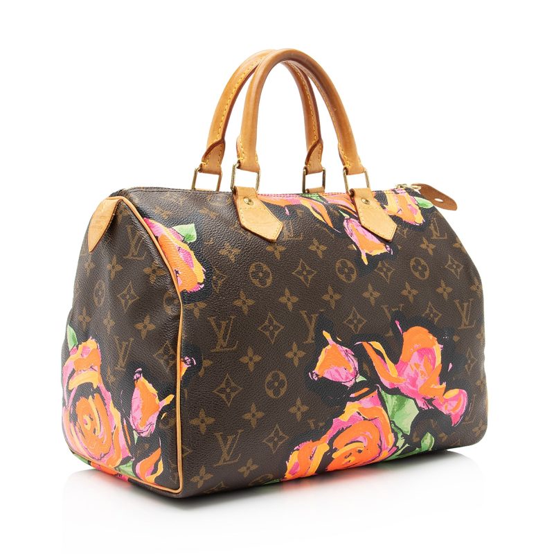 Louis Vuitton Limited Edition Monogram Canvas Roses Speedy 30 Satchel (SHF-22996) - Barde - Image 2