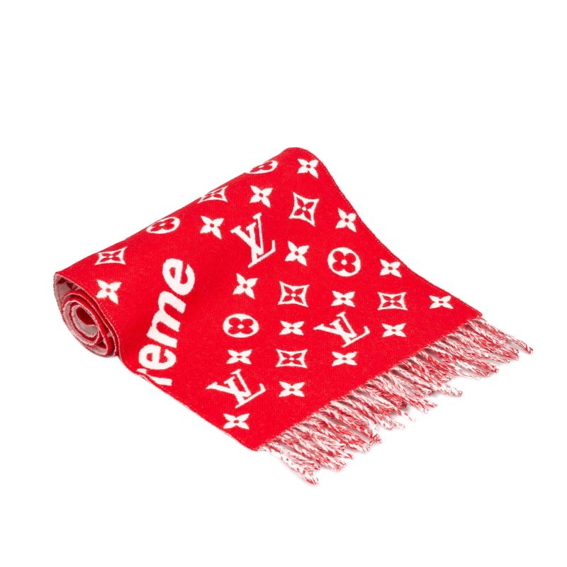Louis Vuitton Louis Vuitton x Supreme Monogram Wool Scarf (SHG-35694) - Barde