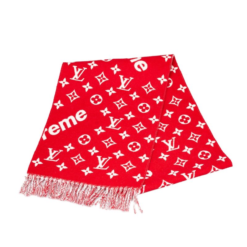 Louis Vuitton Louis Vuitton x Supreme Monogram Wool Scarf (SHG-37265) - Barde - Image 4