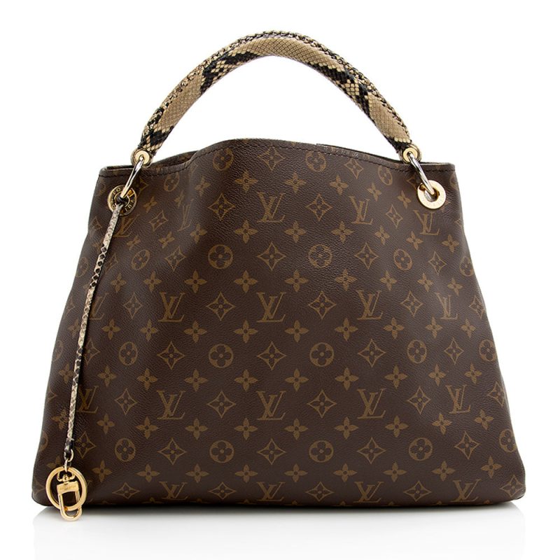 Louis Vuitton Monogram Canvas Python Artsy MM Shoulder Bag (SHF-21743) - Barde
