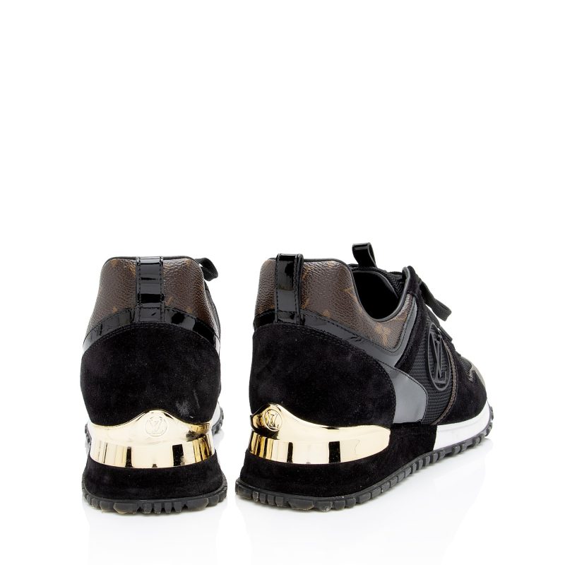 Louis Vuitton Monogram Canvas Suede Run Away Sneakers - Size 7.5 / 37.5 (SHF-22978) - Barde - Image 3