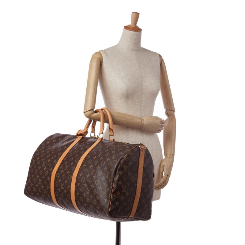 Louis Vuitton Monogram Keepall Bandouliere 55 (SHG-35116) - Barde - Image 5