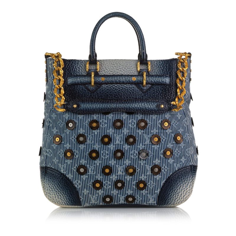Louis Vuitton Monogram Stripes Denim Polka Dot Trunks and Bags Corsaire Tote (SHG-37846) - Barde - Image 3